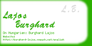 lajos burghard business card